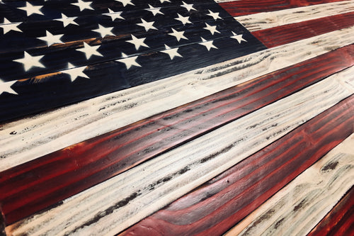 American Flag Rustic Wood 37