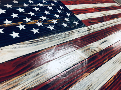 American Flag Rustic Wood 37