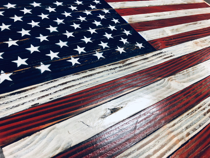 American Flag Rustic Wood 37