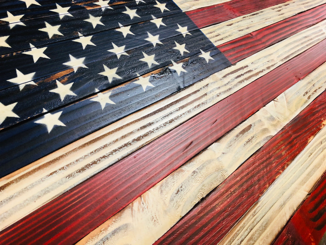 American Flag Rustic Wood 37