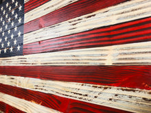 Load image into Gallery viewer, American Flag Rustic Wood 37&quot;x20&quot;